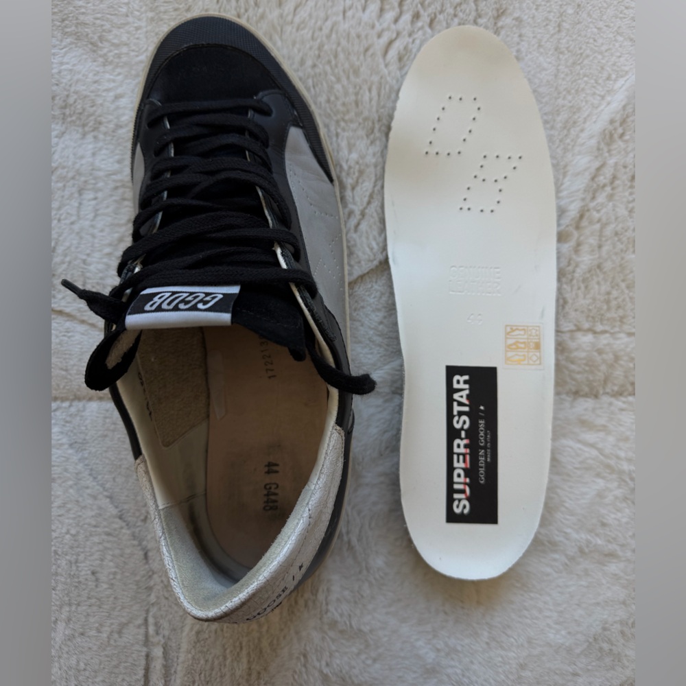 NEW! $530 Golden Goose Super Star Black Gray White Men's Sneakers 44 11 12 - Picture 8 of 13